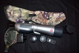 A LEICA APO-TELEVID 77 SPOTTING SCOPE fitted with a T77 20x-60x eyepiece along with a T77 40x-ww and