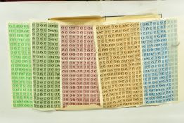 GB 1937-49 Dark colours values as complete sheets for ½d-1½d, 4d to 7d and 9d to 1s inclusive.