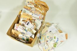 A LARGE BOX OF MAINLY COMMERCIAL MAIL FROM THE 1980'S, a wide range of countries seen