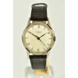 A MECHANICAL LONGINES WRISTWATCH, silvered dial signed 'Longines fab Suisse', rose coloured baton