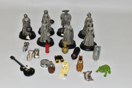 A SET OF SEVEN REGENCY FINE ARTS PEWTER FIGURES, Henry VIII and his six wives, tallest height 14.