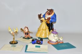 FIVE BOXED WALT DISNEY CLASSICS COLLECTION FIGURES FROM BEAUTY AND THE BEAST, all with certificates,