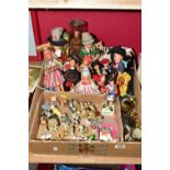 A BOX OF CERAMICS, MISCELLANEOUS ITEMS ETC, to include a continental 'Highland Officer 1815' figure,