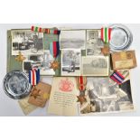 AIRMANS ARCHIVE OF WORLD WAR TWO MEDALS, PHOTO ALBUM, etc to include boxed 1939-45, Africa(North