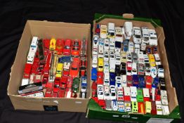 A QUANTITY OF UNBOXED AND ASSORTED PLAYWORN DIECAST EMERGENCY SERVICES VEHICLES, to include