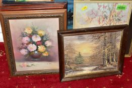 PAINTINGS AND PRINTS, to include C Korman landscape, oil on board, signed lower right, size 45.5cm x