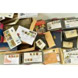 LARGE BOX WITH COLLECTION OF STAMPS AND COVERS, mainly GB FDCs from late 1960s to 1990s but we