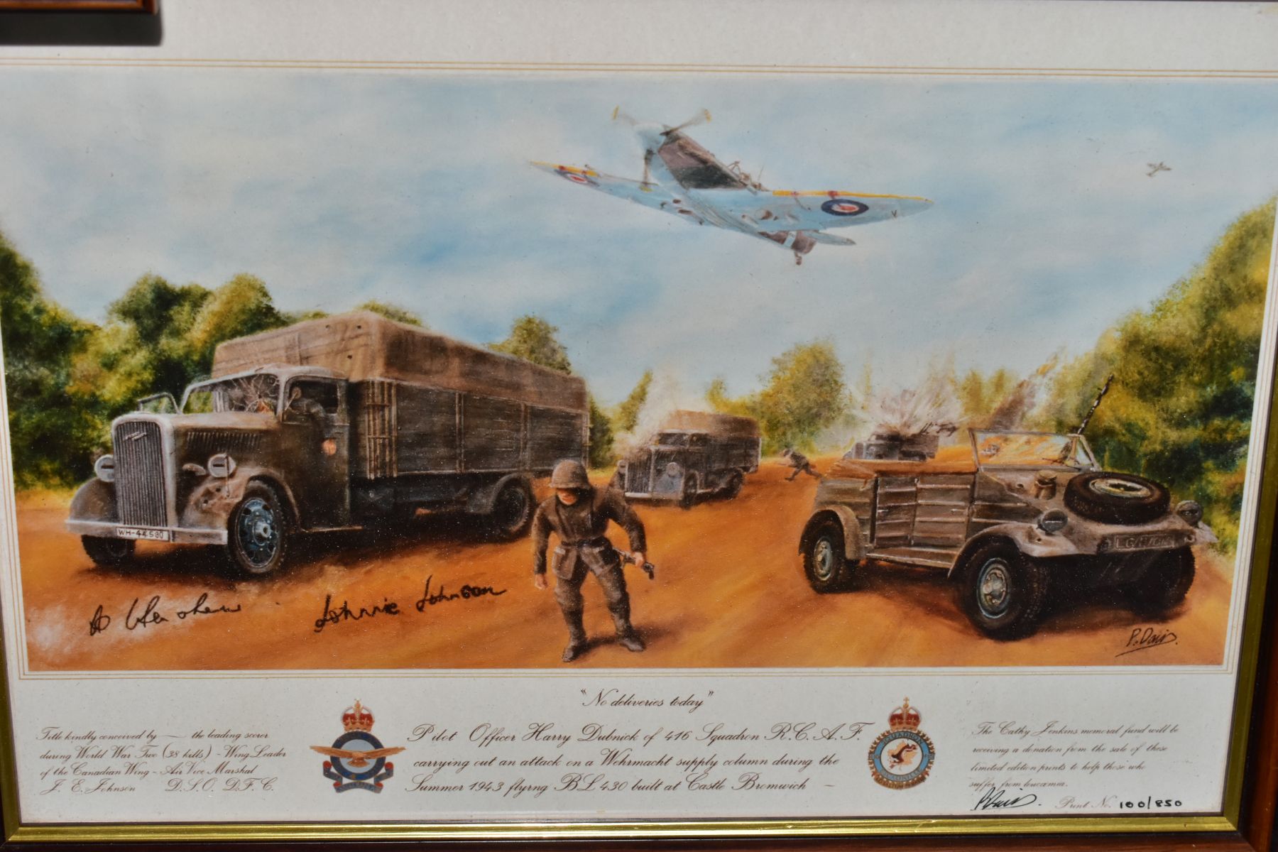 FOUR GLAZED FRAME PRINTS WITH RAF INTEREST, to include Excalibur, Venda & the Spitfire, 100/850, - Image 4 of 6