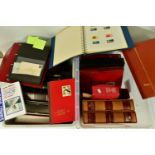 LARGE COLLECTION OF STAMPS IN TWENTY-TWO ALBUMS, (some empty), we note GB face value top £10, RSW