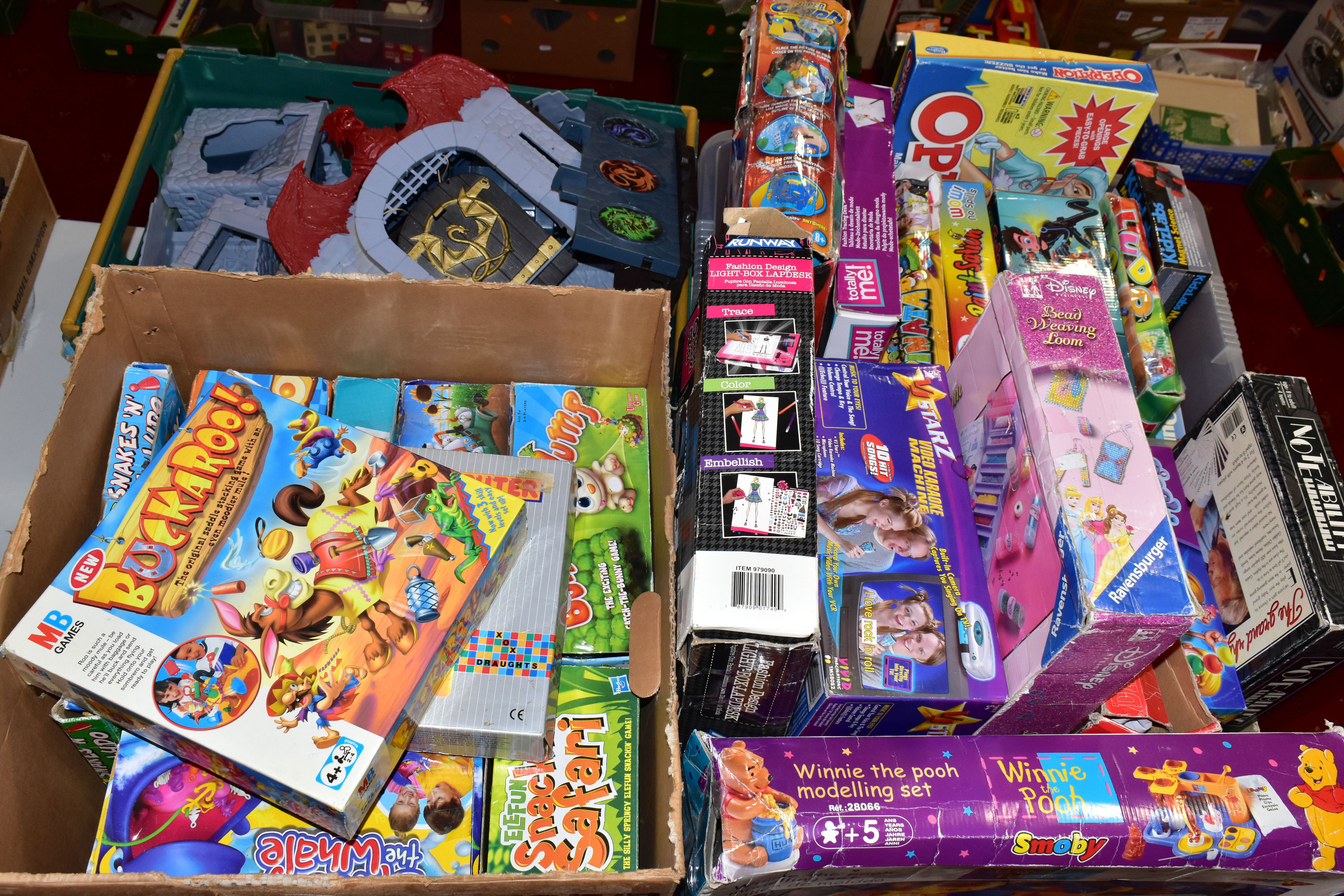 A QUANTITY OF BOXED MODERN TOYS AND GAMES, to include VI Starz Video Karaoke machine, Ravensburger