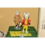 A PAIR OF BOXED ROYAL DOULTON BESWICK LIMITED EDITION RUPERT THE BEAR FIGURES, celebrating Ruperts