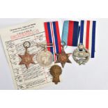 WORLD WAR TWO BOXED MEDALS AND CAP BADGES, to include 1939-45, France & Germany Stars & War Medal in