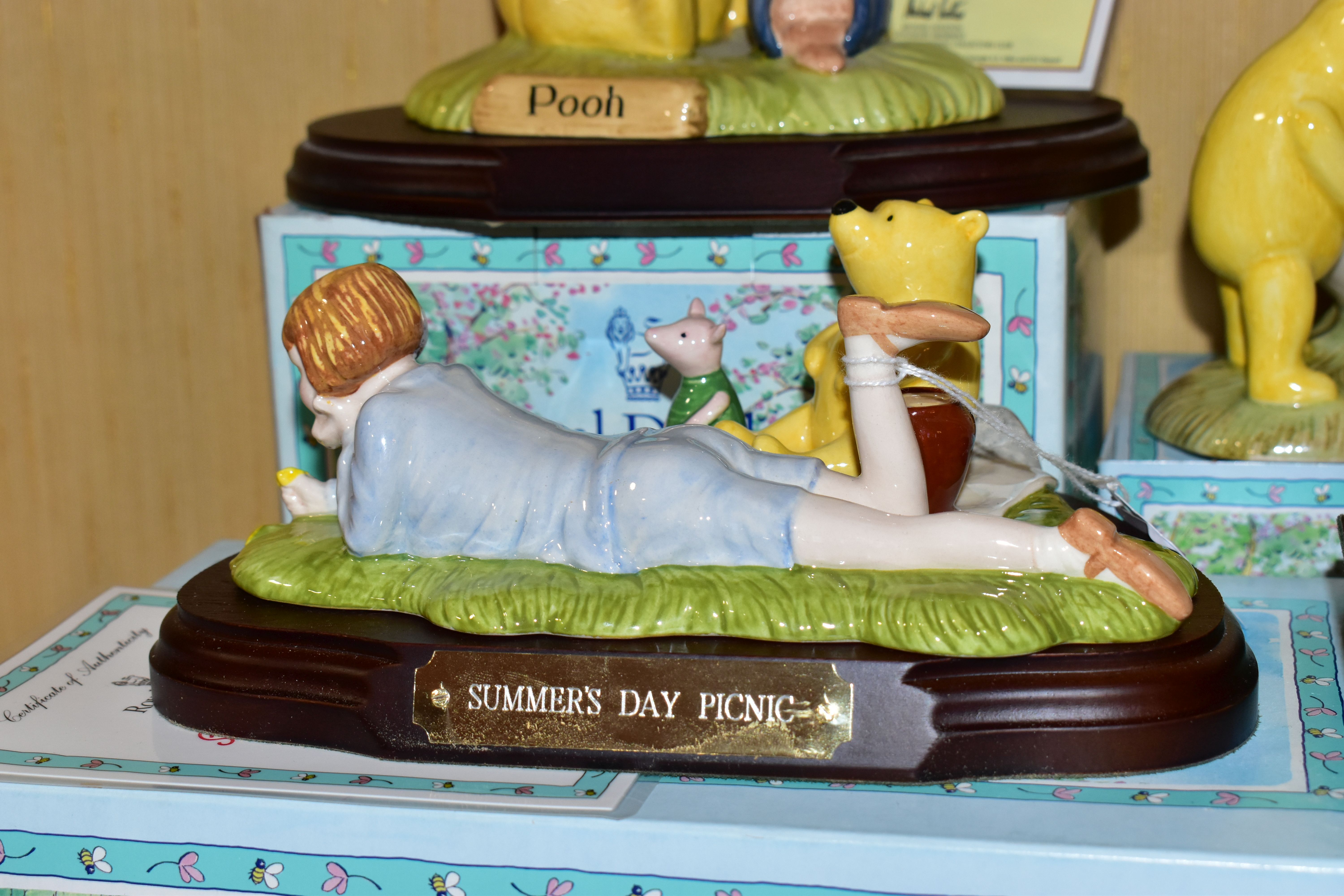 THREE BOXED ROYAL DOULTON WINNIE-THE-POOH SCULPTURES, comprising limited edition 'Summer's Day - Image 2 of 5