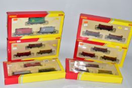 SIX BOXED HORNBY RAILWAYS OO GAUGE RAILROAD WAGON PACKS, four are Coal Wagon Pack, No.R6367, the