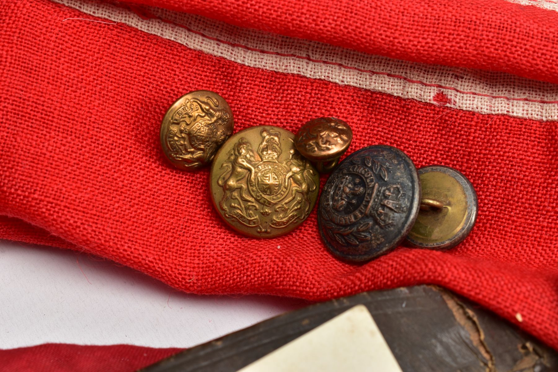 BOX OF MILITARY ITEMS TO INCLUDE, large Union Jack flag, with rope attachments, large black and - Image 7 of 19