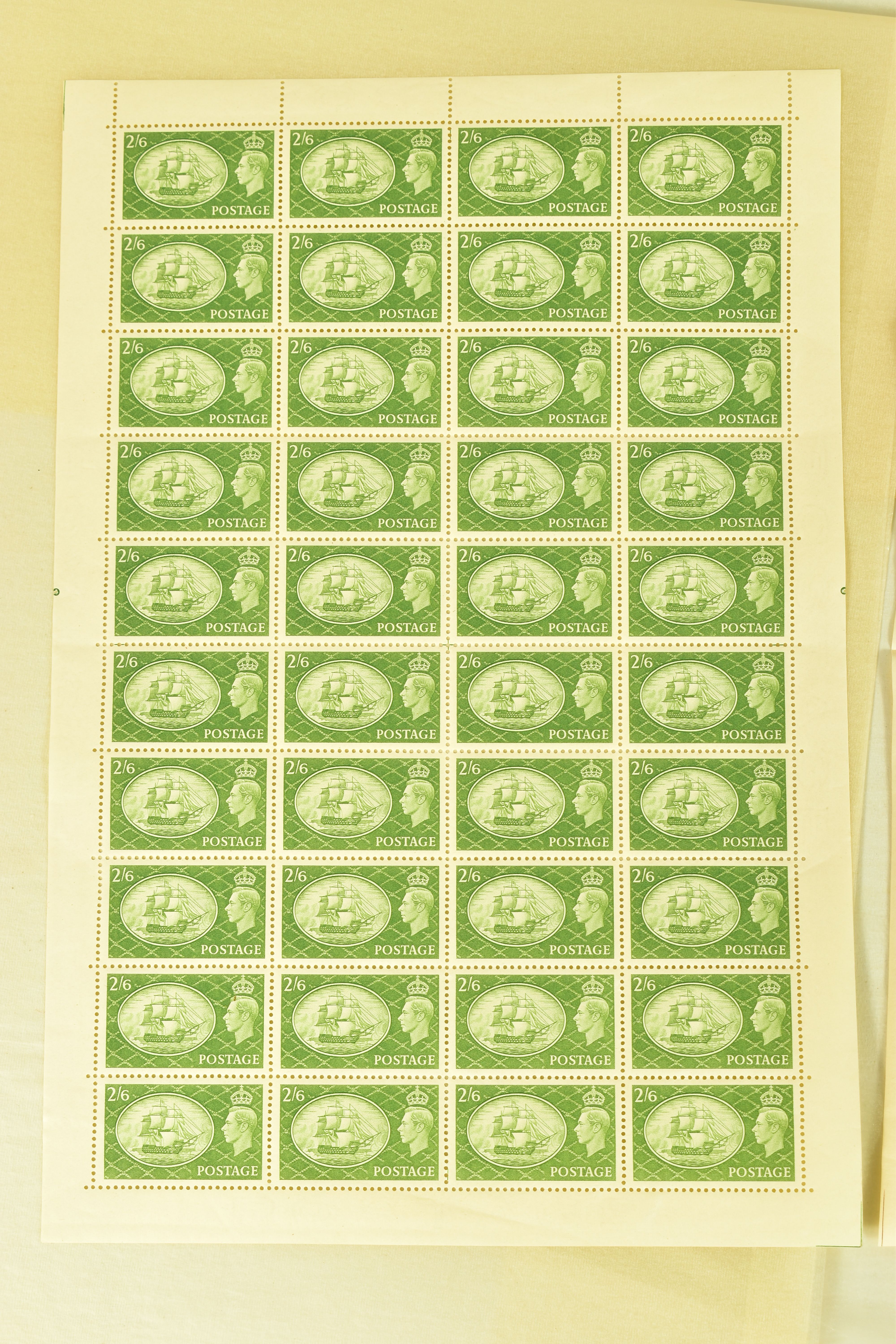 GB KGVI 1951 festival high values 2/6, 10s and £1 all in complete Sheets. rare thus. - Image 2 of 4