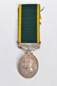 GEO VI TERRITORIAL EFFICIENCY MEDAL CROWNED BUST, named 6015781 Sjt W F Lockyer R.A.