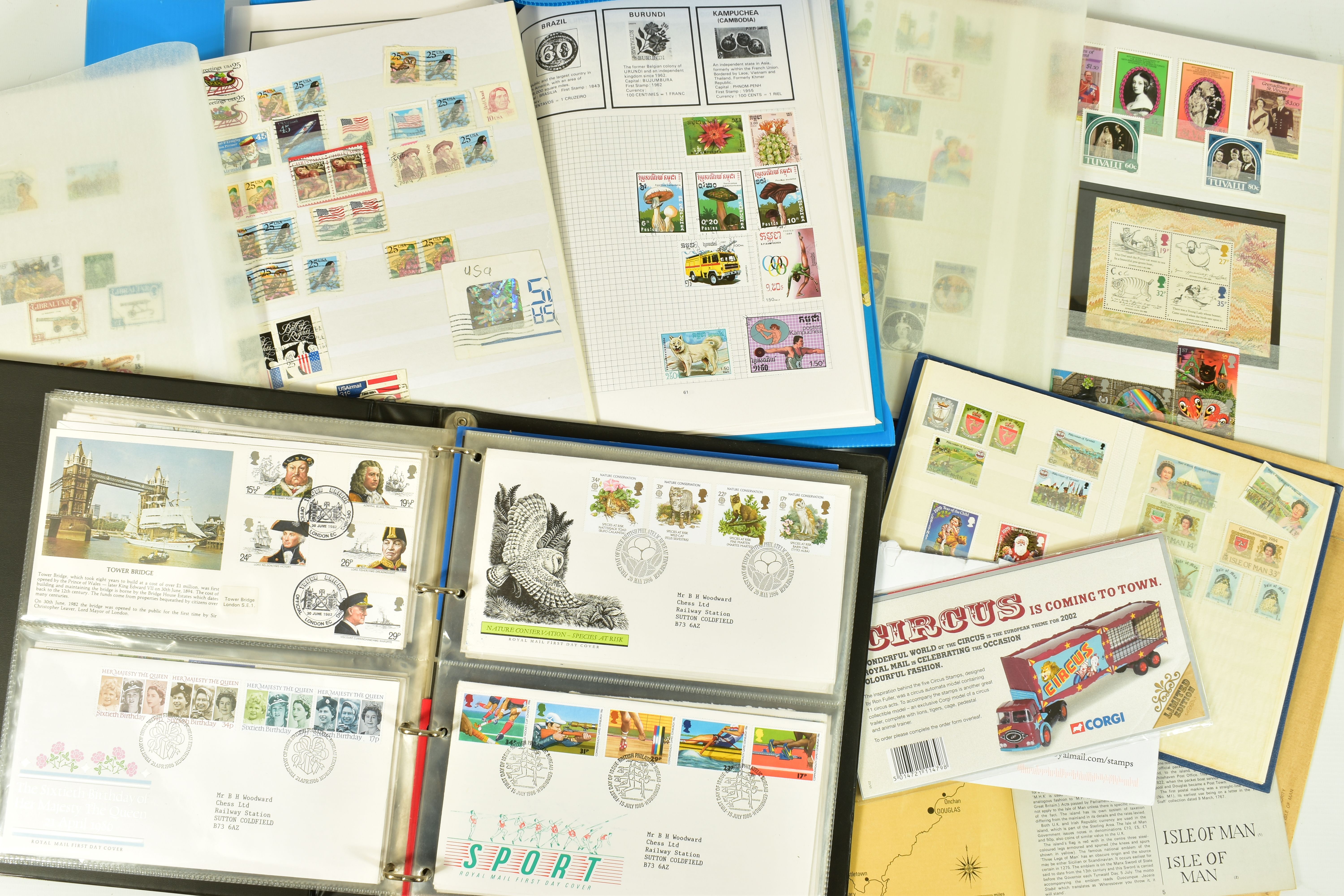 COLLECTION OF STAMPS, in three albums and a folder with a few GB fdcs and a small amount of face - Image 2 of 4