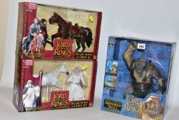 THREE BOXED TOYBIZ THE LORD OF THE RINGS THE TWO TOWERS FIGURE SETS, Deluxe Horse and Rider sets