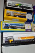 FOUR BOXED CORGI CLASSICS 1:50 SCALE MODERN TRUCKS FUEL TANKER MODELS, catalogue numbers CC11907 (