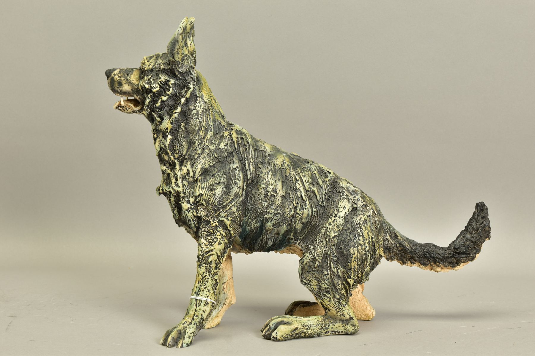 APRIL SHEPHERD (BRITISH CONTEMPORARY) 'RARING TO GO' an artist proof sculpture of an Alsatian dog - Image 4 of 6