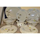 AN EIGHTEEN PIECE ALFRED MEAKIN WILDFOWL PART DINNER SERVICE, decorated with scenes of flying ducks,