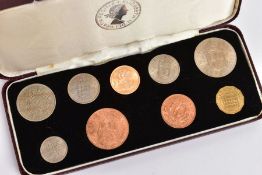 A SPECIMEN 1963 COIN SET, to include a full gold Sovereign coin dated 1963 with Half-crown to Half-