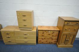 A MODERN PINE CHEST OF TWO OVER THREE LONG DRAWERS, width 82cm x depth 39m x height 70cm a tall pine