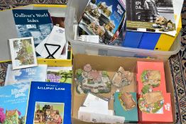 TWO BOXES LILLIPUT LANE MAGAZINES, BOOKS, PAINT YOUR OWN AND OTHER ITEMS ETC, to include boxed Paint