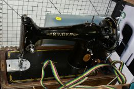 SEWING EQUIPMENT AND ACCESSORIES ETC, to include a Singer 201k mechanical sewing machine, Dunelm Sew