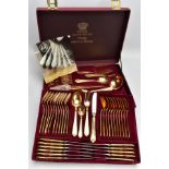 A BRIEFCASE CANTEEN OF 'SOLIGEN' CUTLERY, complete set of gold tone cutlery (condition report: