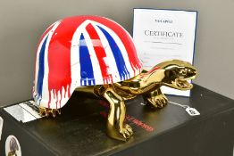 DIEDERIK VAN APPLE / VANAPPLE (DUTCH 1985) 'UNION JACK GOLDEN PEACE' a limited edition Golden Turtle