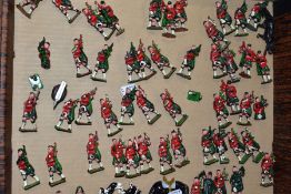 A QUANTITY OF ASSORTED UNMARKED HOLLOWCAST SOLDIER FIGURES, majority are standing figures playing