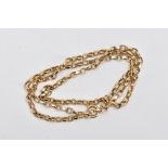 A 9CT GOLD BELCHER LINK CHAIN, fitted with a spring clasp, hallmarked 9ct gold Birmingham, length