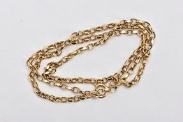 A 9CT GOLD BELCHER LINK CHAIN, fitted with a spring clasp, hallmarked 9ct gold Birmingham, length