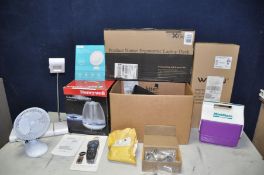 A COLLECTION OF MISCELANEOUS to include a Honeywell humidifier, a boxed clothes rack/wardrobe, a