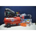 A CLARKE RANGER 46 air compressor(PAT pass and working) along with Clarke KIT1000 air tool kit and a