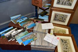 POSTCARDS & PRINTS, four index file draws containing approximately 3200 - 3600 modern 'tourist'