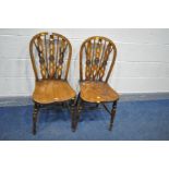 TWO 19TH CENTURY ELM HOOP BACK CHAIRS, possibly attributed to Robert Prior of Uxbridge