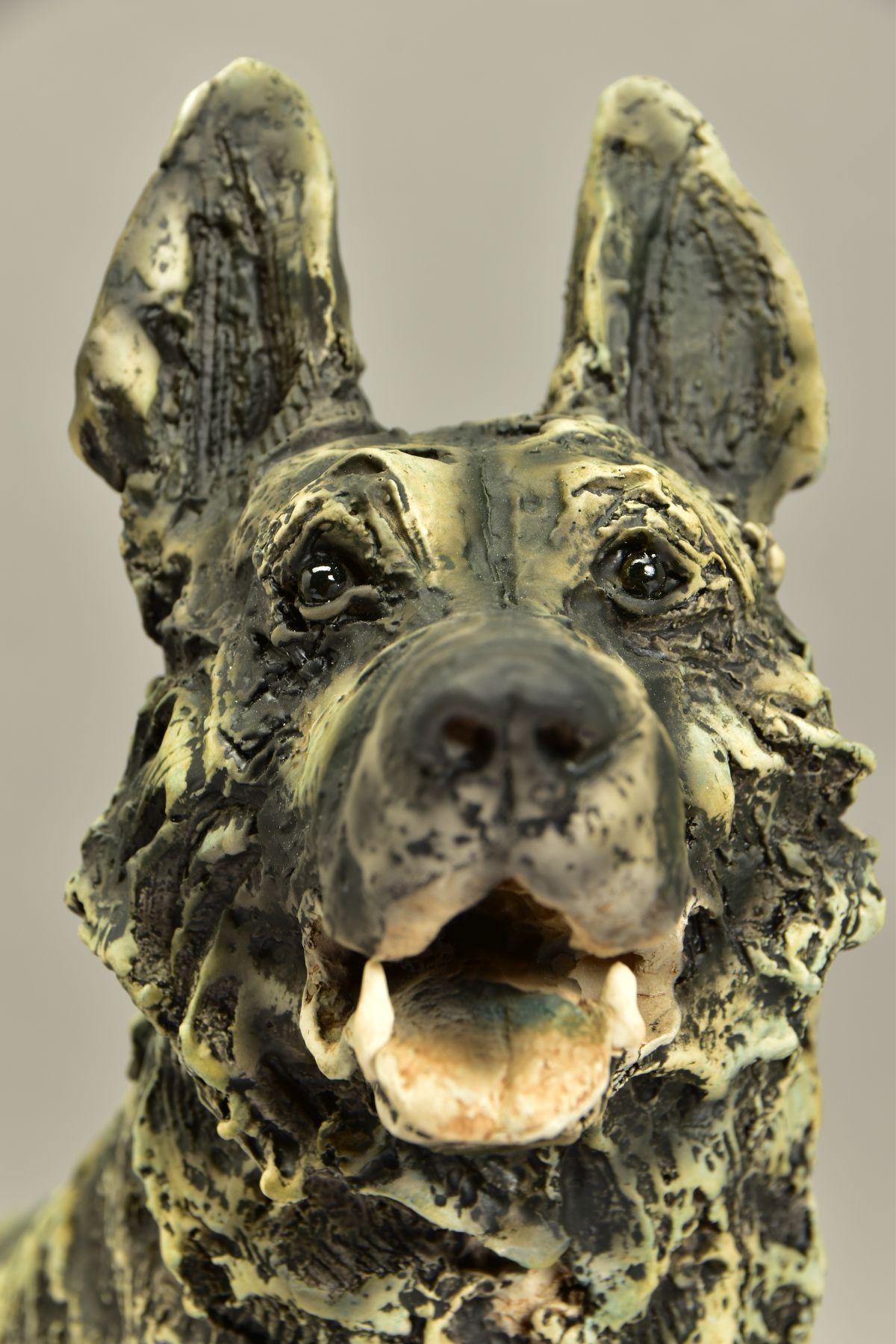 APRIL SHEPHERD (BRITISH CONTEMPORARY) 'RARING TO GO' an artist proof sculpture of an Alsatian dog - Image 3 of 6