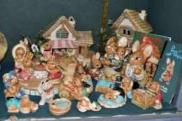 A PENDELFIN RABBIT COLLECTION OF FIGURES, BUILDINGS AND ACCESSORIES, ETC, to include 'Father Rabbit'