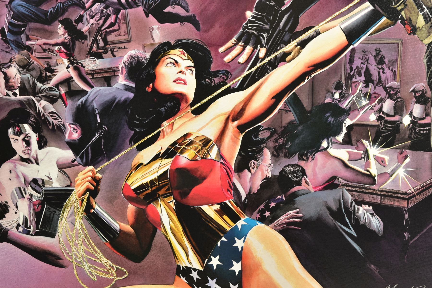 ALEX ROSS (AMERICAN CONTEMPORARY) 'WONDER WOMAN:DEFENDER OF TRUTH) a signed limited edition print on - Image 2 of 8