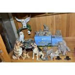 BOXED AND LOOSE 'TUSKERS' ELEPHANT FIGURES, ALSATIAN FIGURES, ETC, including a Border Fine Arts