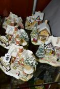 SIX LILLIPUT LANE SNOW COVERED SCUPTURES FROM ILLUMINATED COTTAGES COLLECTION, no deeds,