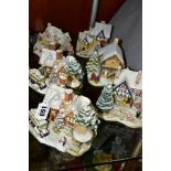 SIX LILLIPUT LANE SNOW COVERED SCUPTURES FROM ILLUMINATED COTTAGES COLLECTION, no deeds,