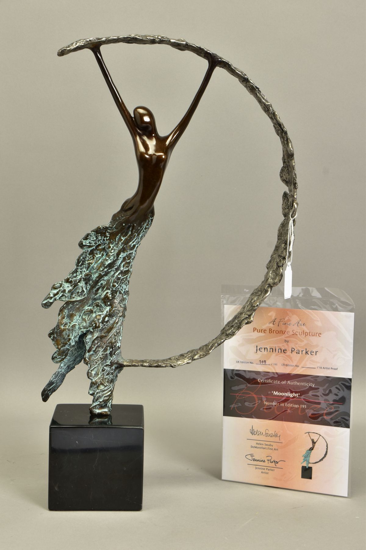JENNINE PARKER (BRITISH CONTEMPORARY) 'MOONLIGHT', a limited edition bronze sculpture of a female