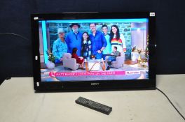 A SONY KDL 32CX520 32in TV with remote but no stand or wall bracket (PAT pass working)