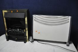 TWO ELECTRIC HEATERS a G.E.T convector heater and an electric coal effect heater (both PAT pass