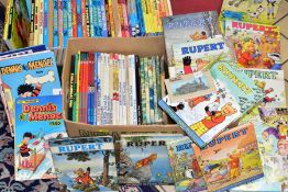 CHILDRENS BOOKS, approximately eighty-seven titles in two boxes to include seventeen Rupert
