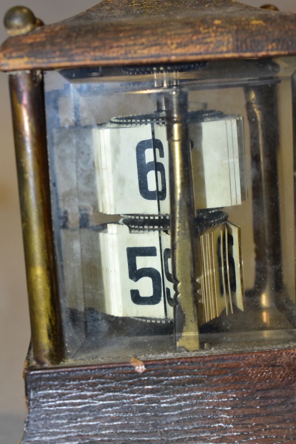 AN EDWARDIAN BRASS AND LEATHER CASED PERPETUAL CALENDAR, in an architectural case, lacks finial, the - Image 8 of 8